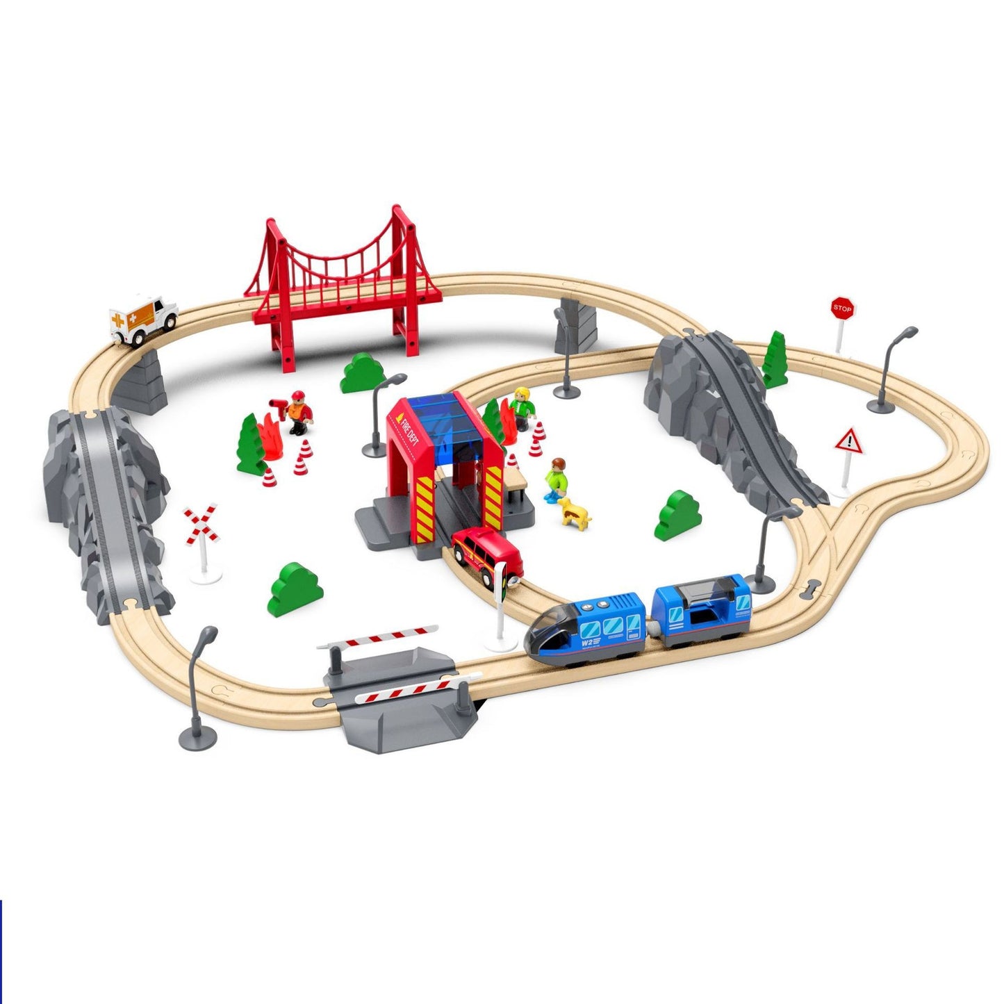 Wooden Track Electric Train Set