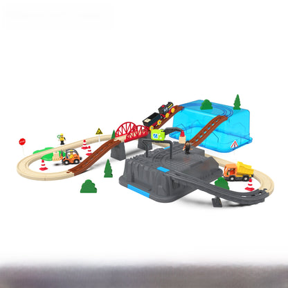 Wooden Track Electric Train Set