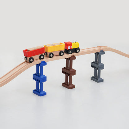 Wooden Train Track Bridge Piers
