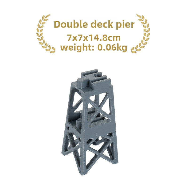 Wooden Train Track Bridge Piers