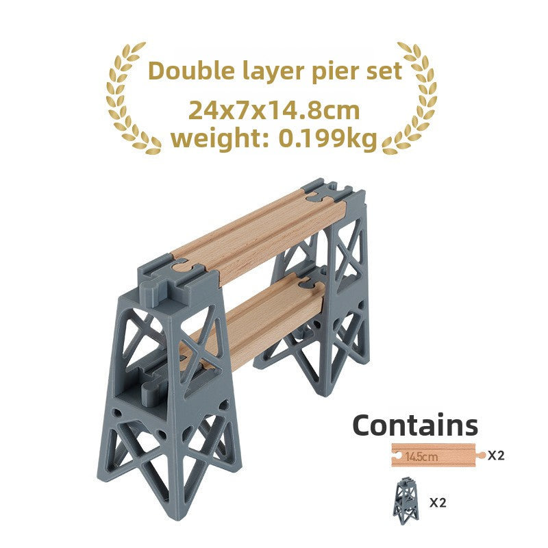Wooden Train Track Bridge Piers