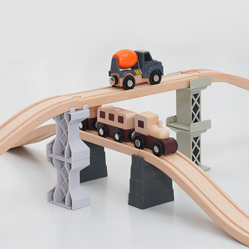 Wooden Train Track Bridge Piers