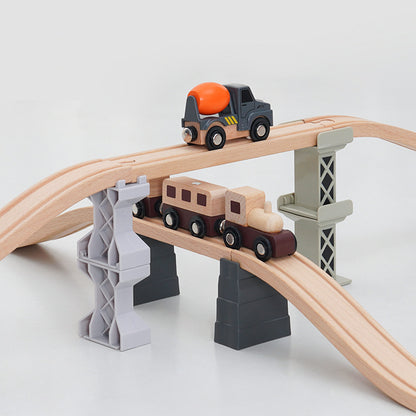 Wooden Train Track Bridge Piers