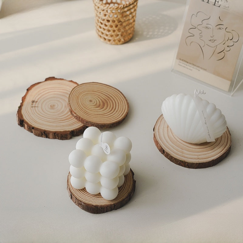 Wooden tray for scented candles