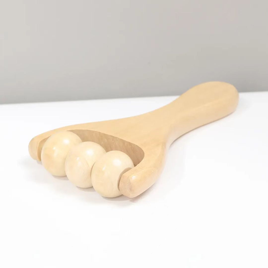 Wooden Triple Ball Massage Roller