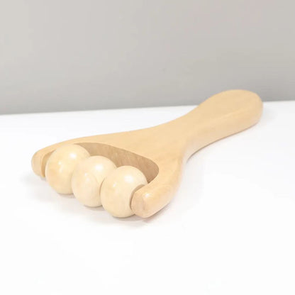 Wooden Triple Ball Massage Roller