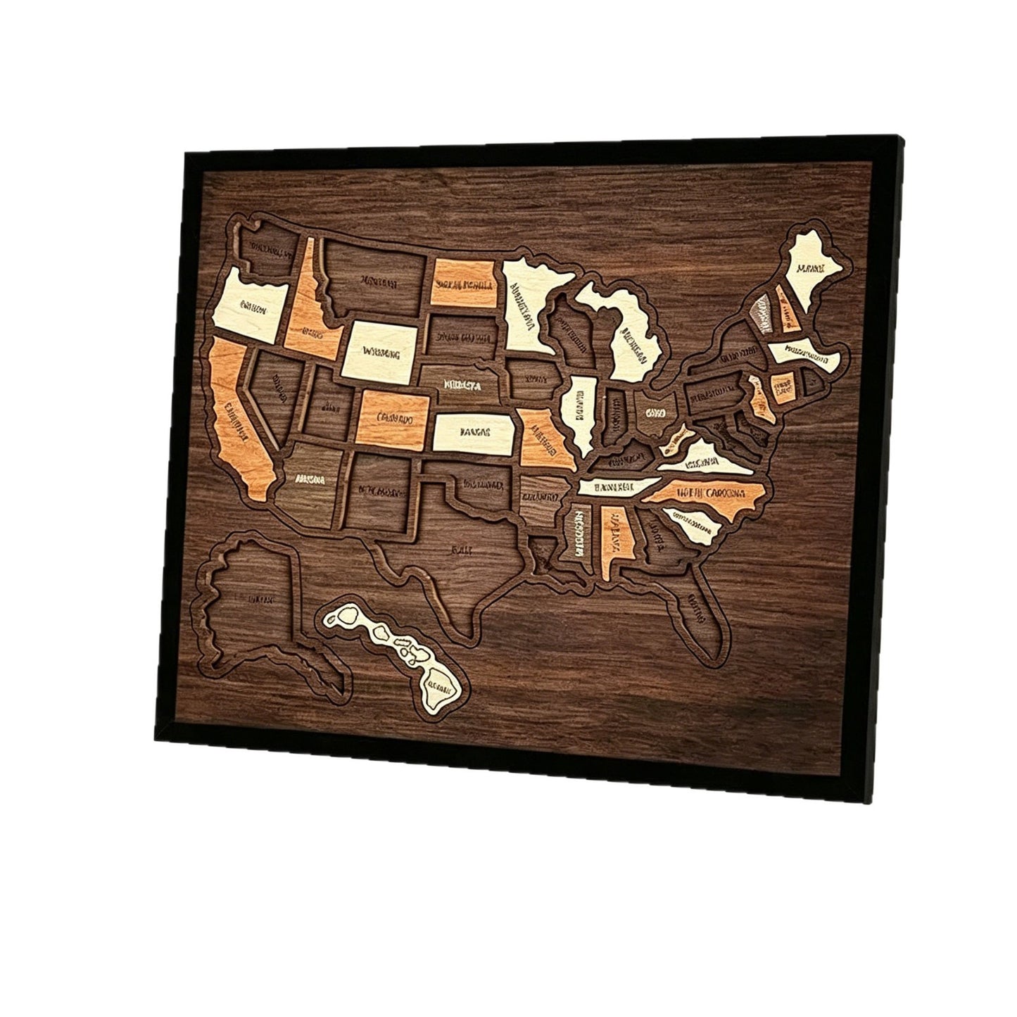 Wooden USA Map Puzzle Decor
