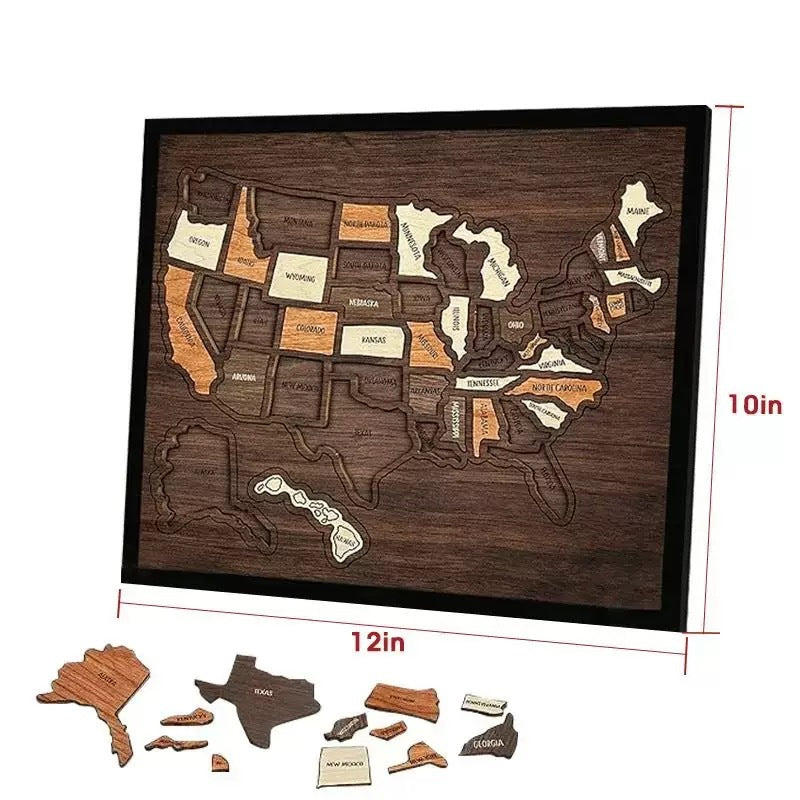Wooden USA Map Puzzle