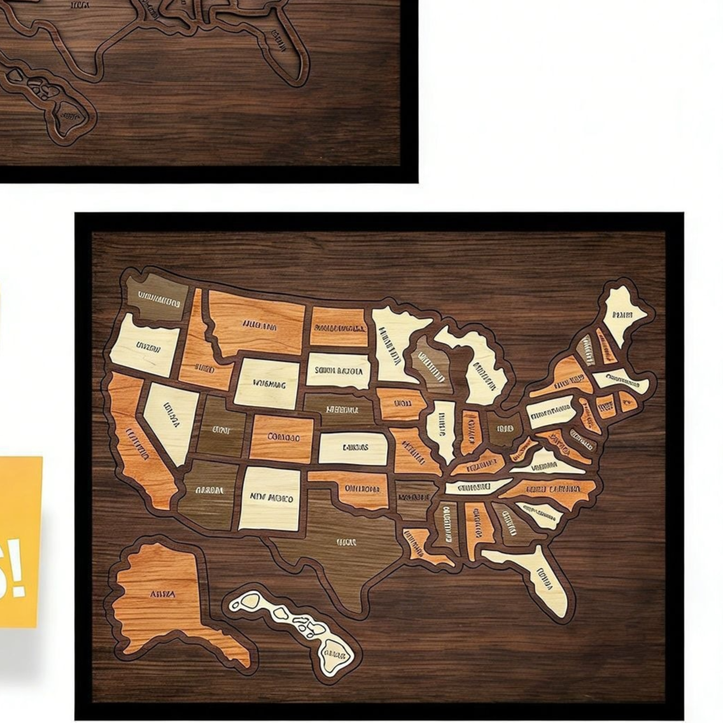 Wooden USA Map Puzzle