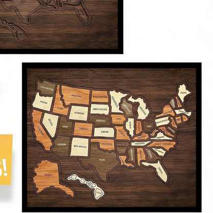 Wooden USA Map Puzzle