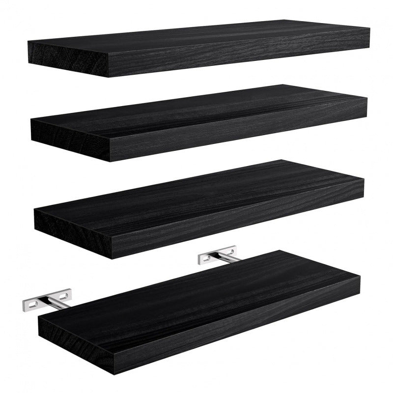 Wooden wall-mounted shelf