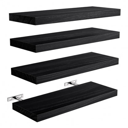 Wooden wall-mounted shelf