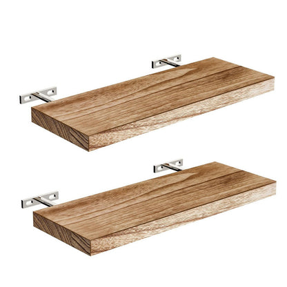 Wooden wall-mounted shelf