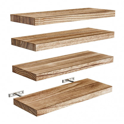 Wooden wall-mounted shelf
