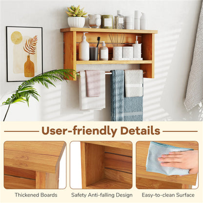 Wooden wall-mounted storage rack
