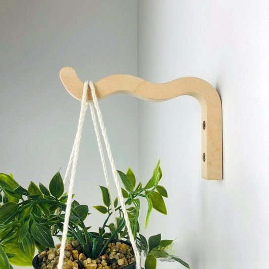 Wooden Wave Wall Mounted Plant Hanger