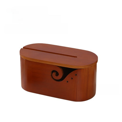 Wooden Woven Storage Bowl with Lid