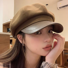 Leather Brim Khaki