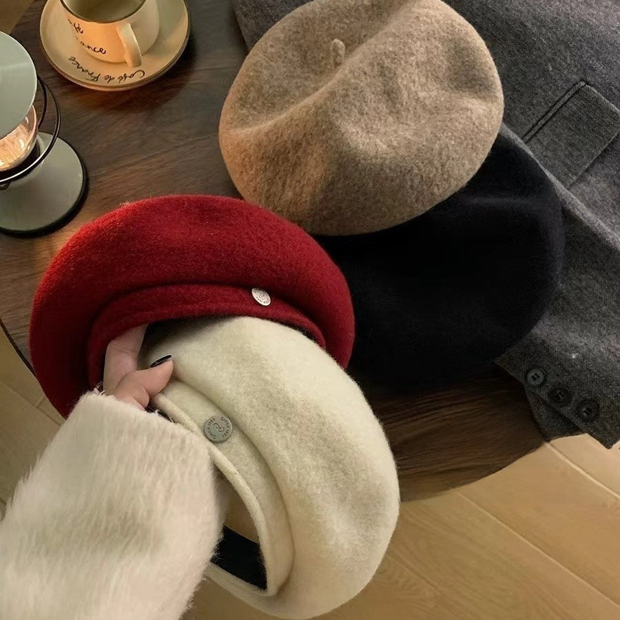 wool beret hat