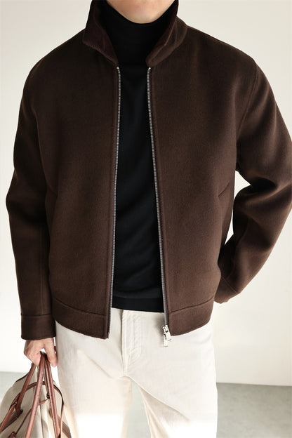 Wool Blend Corduroy Lapel Jacket