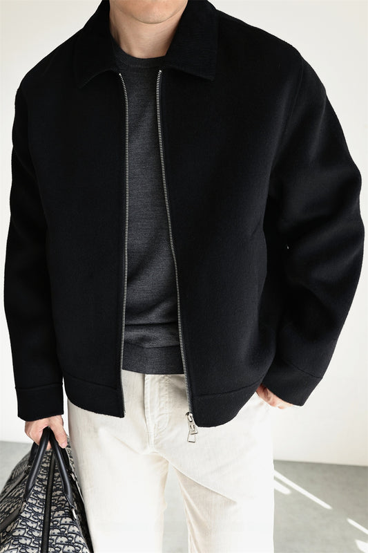 Wool Blend Corduroy Lapel Jacket