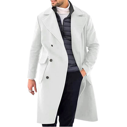 Wool Blend Double-Breasted Winter Coat
