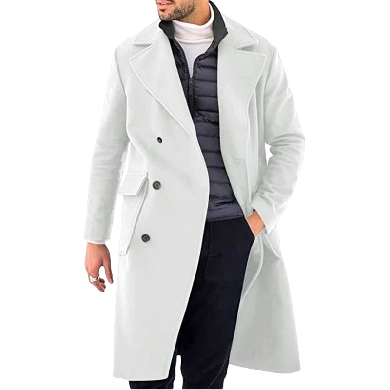 Wool Blend Double-Breasted Winter Coat