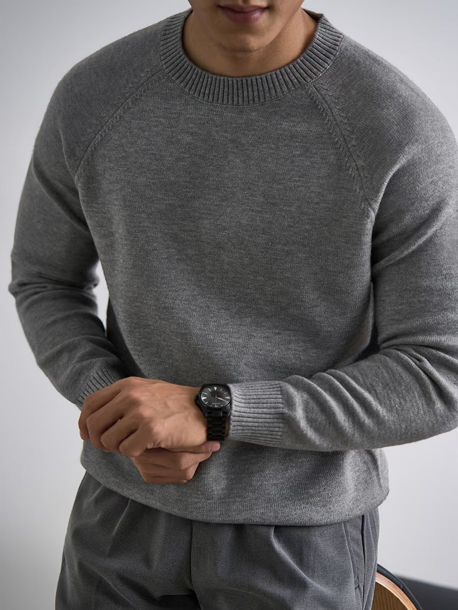 Wool Crew-Neck Knit Sweater