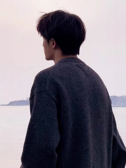 Wool Crew-Neck Knit Sweater