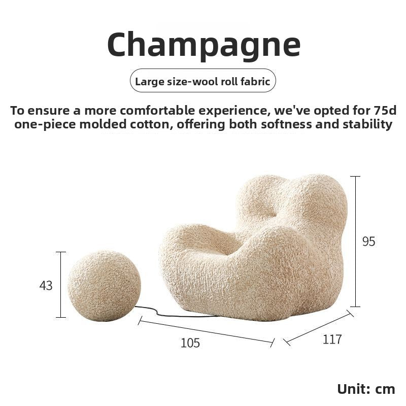 Wool-Curl Mom’s Embrace Lazy Sofa