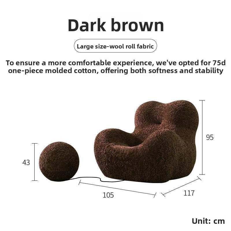 Wool-Curl Mom’s Embrace Lazy Sofa