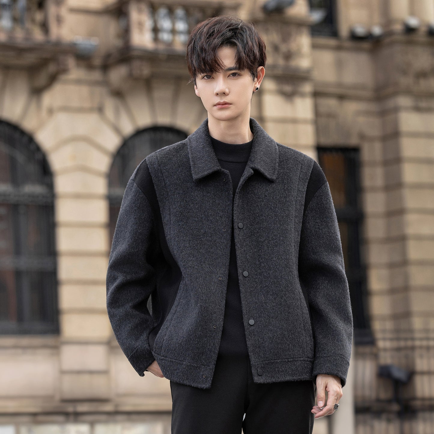 Wool double-faced jacket