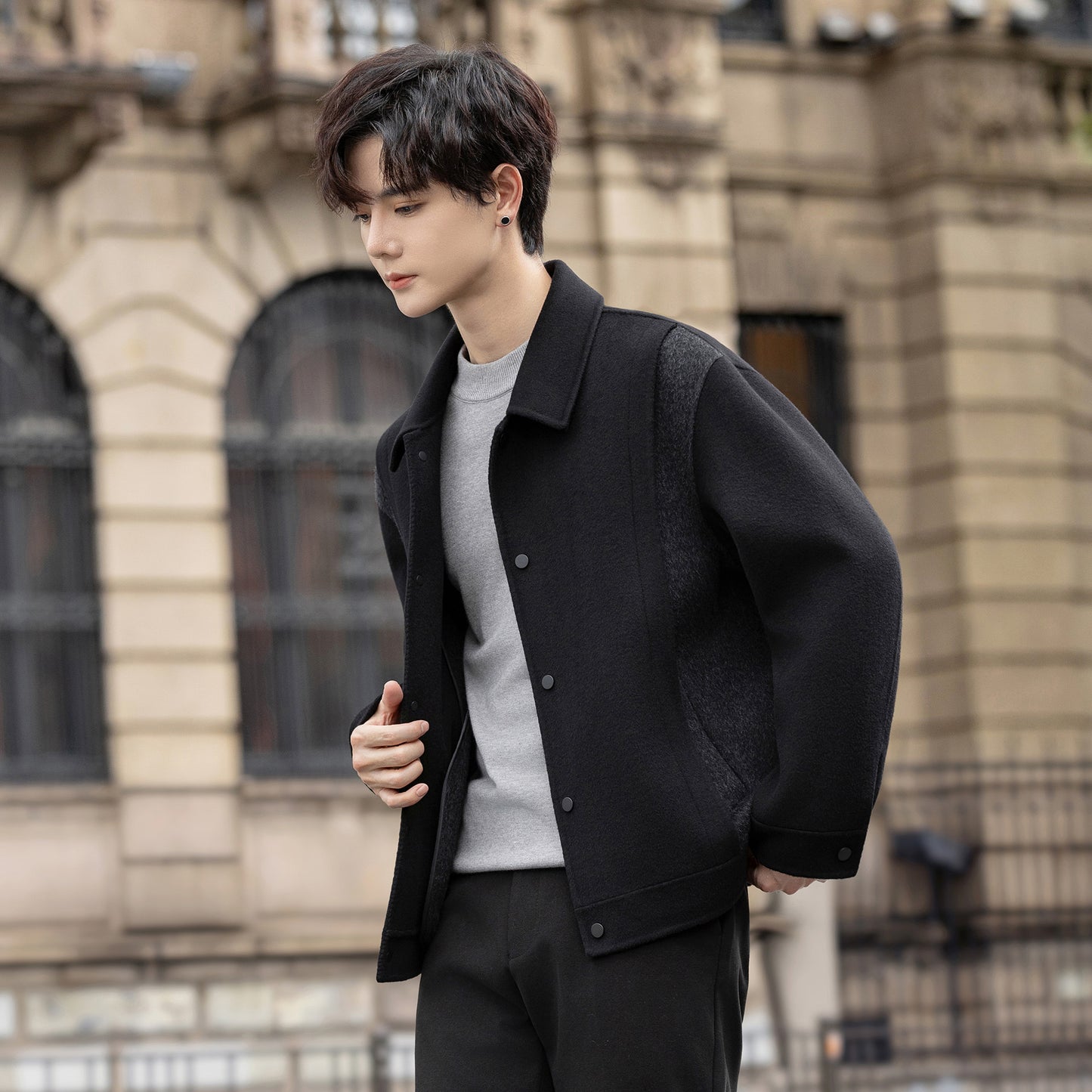 Wool double-faced jacket