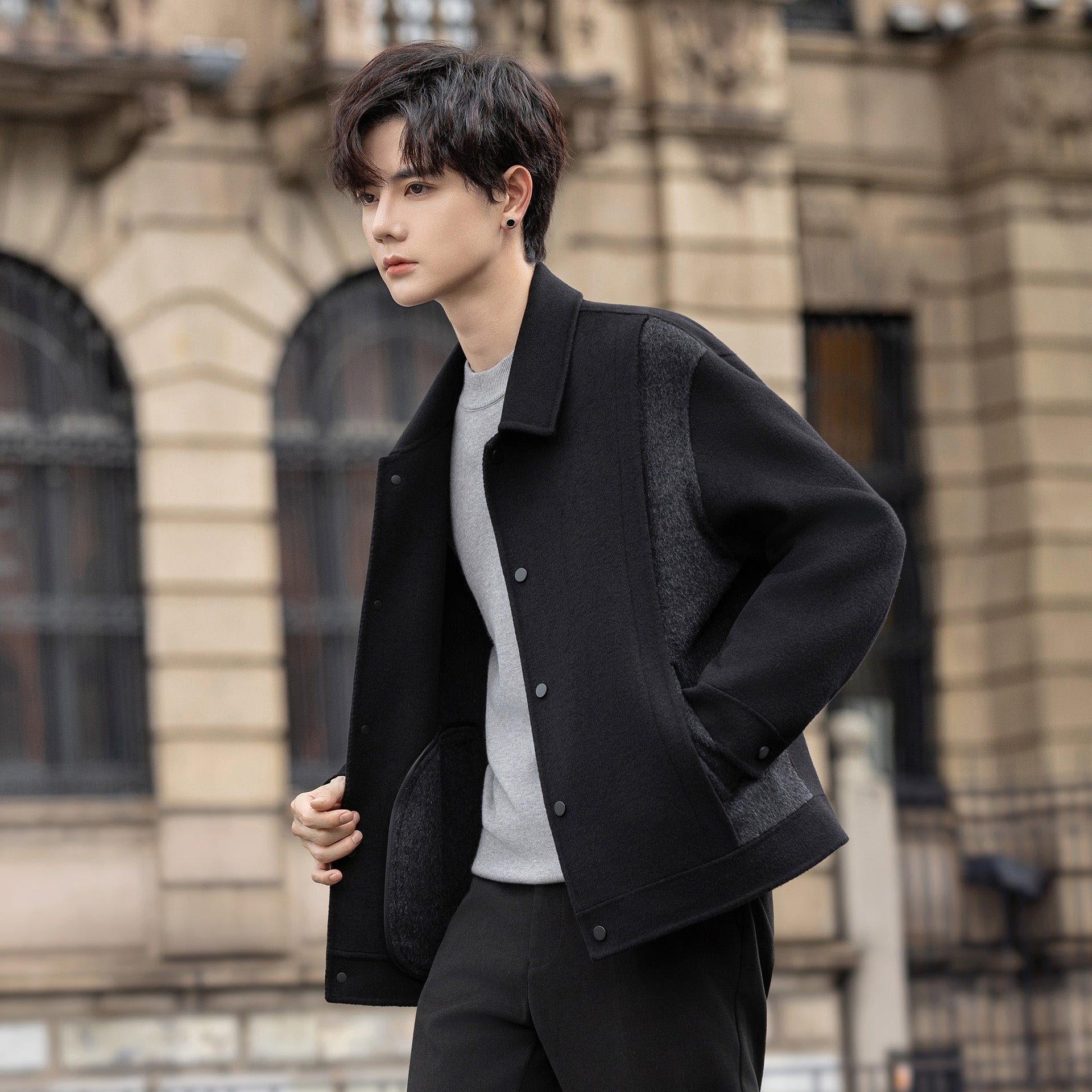 Wool double-faced jacket