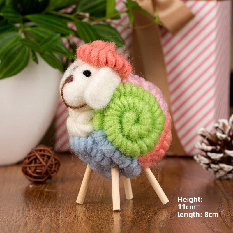 Wool Felt Sheep Ornament Scandinavian Desktop Decor