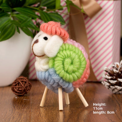 Wool Felt Sheep Ornament Scandinavian Desktop Decor