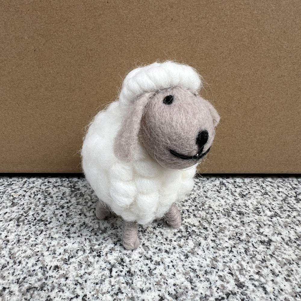 Wool Felt Sheep Ornament Scandinavian Desktop Decor