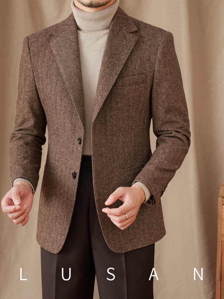 Wool Herringbone Suit