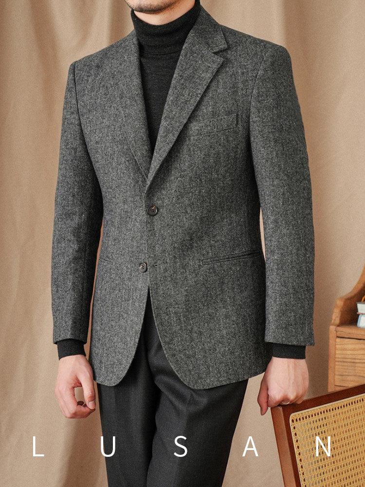 Wool Herringbone Suit