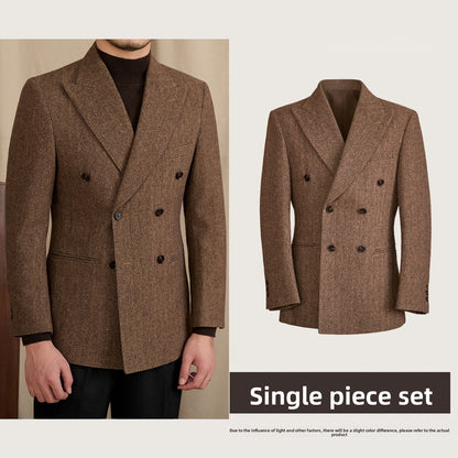 Wool Herringbone Suit