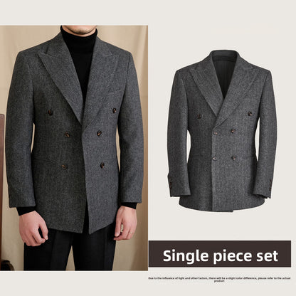 Wool Herringbone Suit