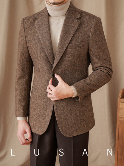 Wool Herringbone Suit