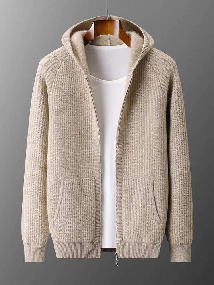 Wool Hooded Cardigan