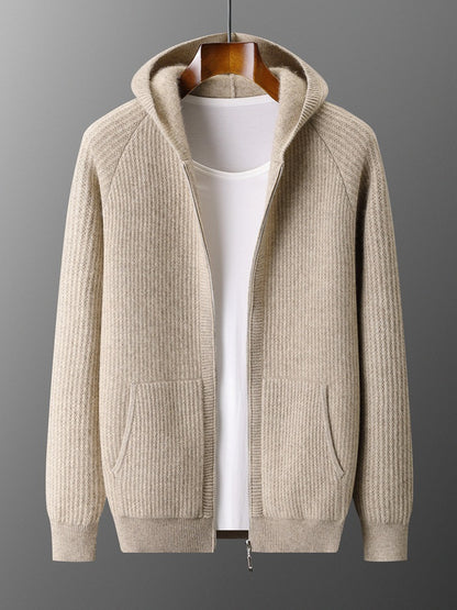 Wool Hooded Cardigan
