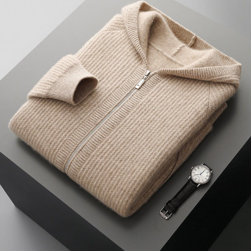 Wool Hooded Cardigan