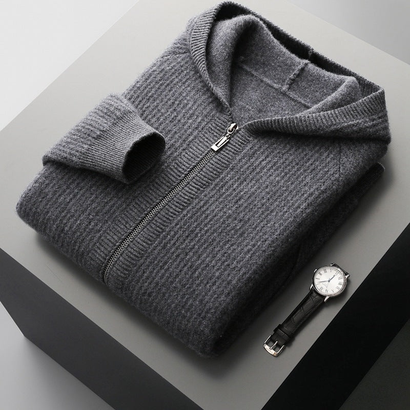 Wool Hooded Cardigan