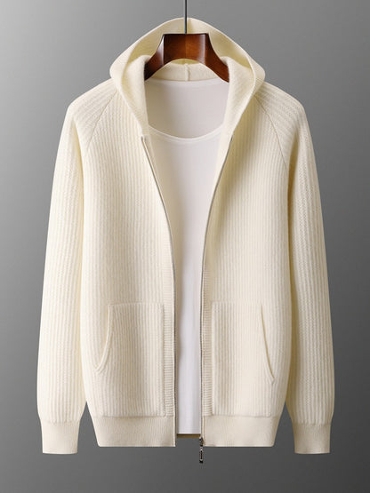 Wool Hooded Cardigan
