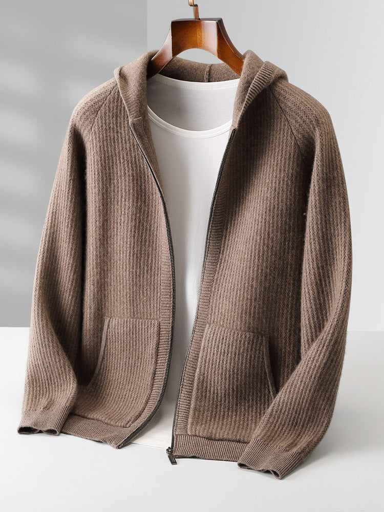 Wool Hooded Cardigan