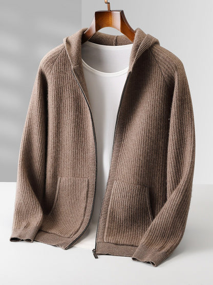 Wool Hooded Cardigan