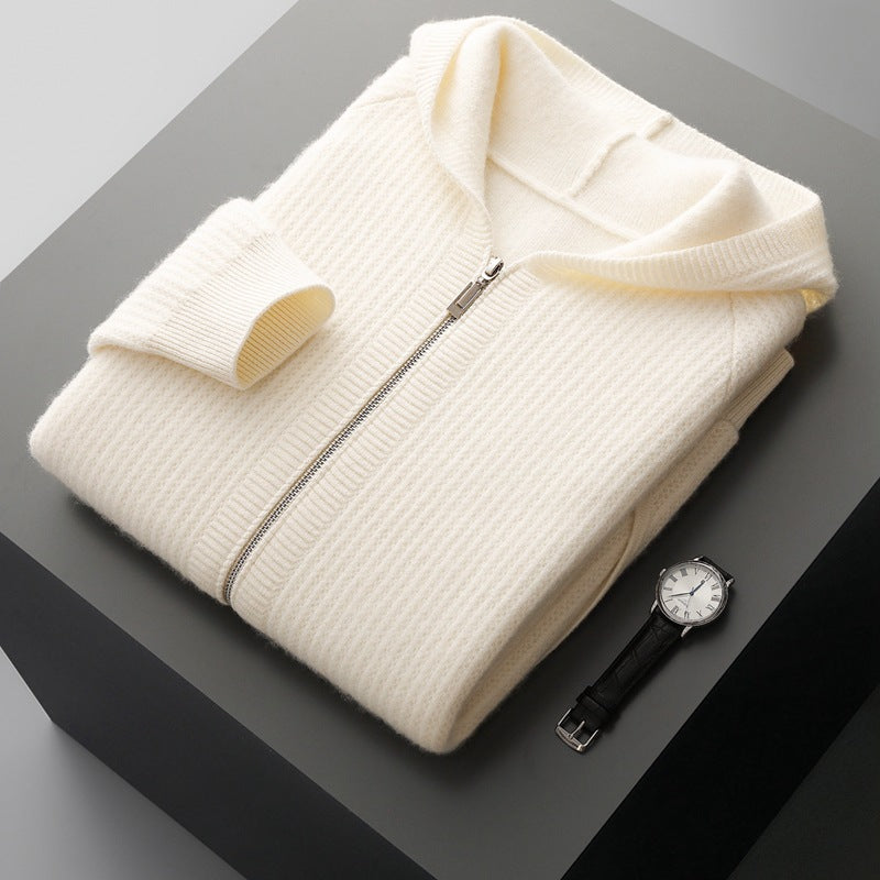 Wool Hooded Cardigan
